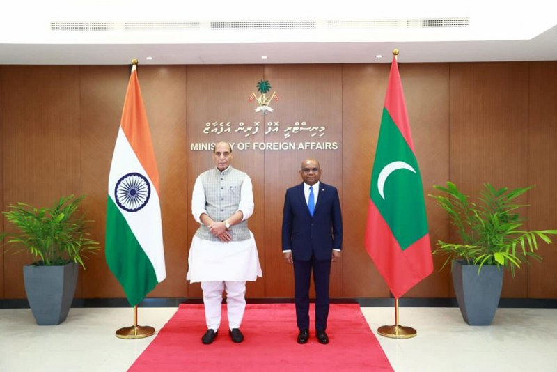 Rajnath Singh meets Maldivian Foreign Affairs Minister Abdulla Shahid in Male