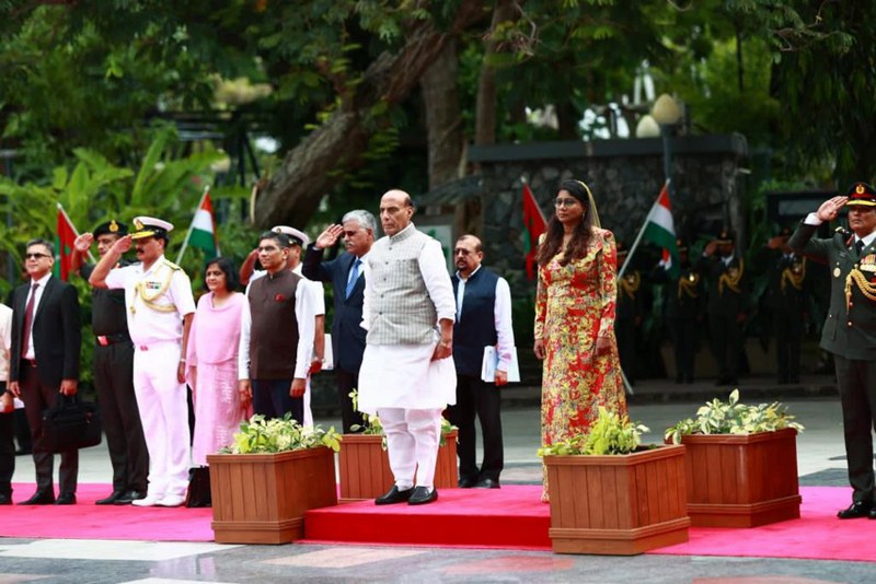 Rajnath Singh meets Maldivian Foreign Affairs Minister Abdulla Shahid in Male