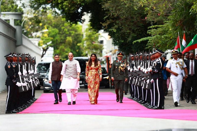 Rajnath Singh meets Maldivian Foreign Affairs Minister Abdulla Shahid in Male