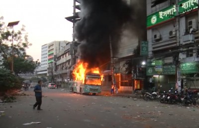 Policeman killed in violence during opposition rally in Bangladesh, buses torched in Dhaka