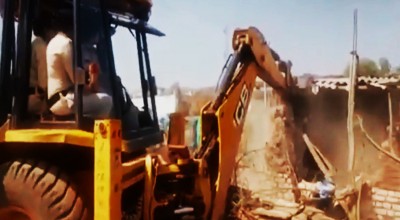 Caught on video, women cops bulldoze home of rape accused in MP