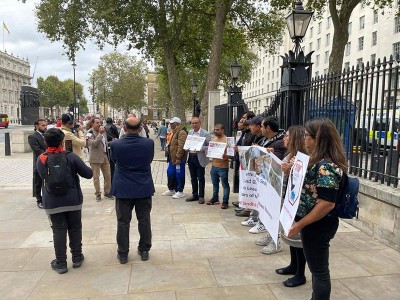 Marhi Jalbani Massacre in Pakistan: World Sindhi Congress express solidarity, protest opposite 10 Downing Street