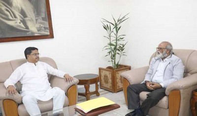 MHA NE advisor A K Mishra calls on Tripura CM Manik Saha