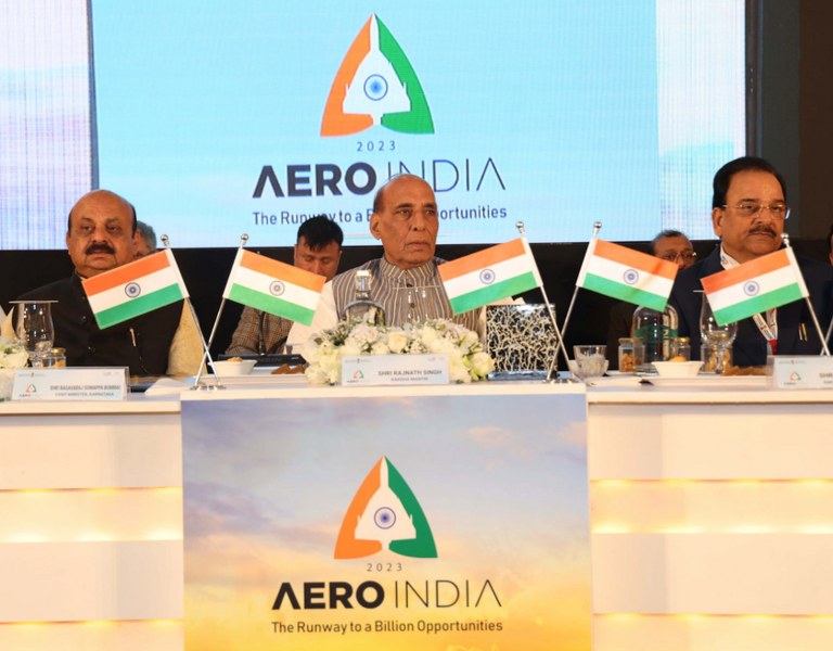 Rajnath Singh attends Aero India 2023