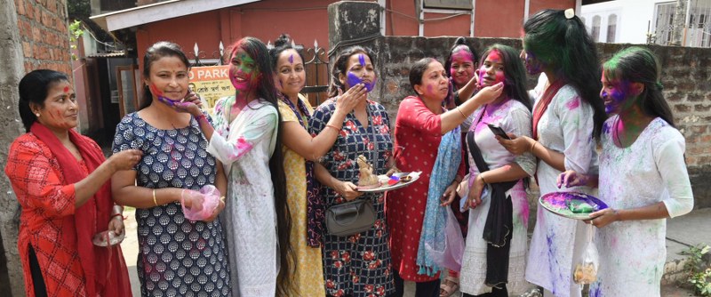 Holi celebration in Guwahati