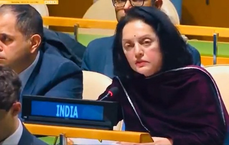 India’s representative to UN Ruchira Kamboj at UNGA session on Ukraine