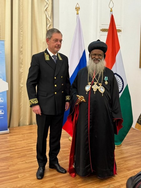 Russian Embassy in India confers Order of Friendship to Syrian Orthodox Church head