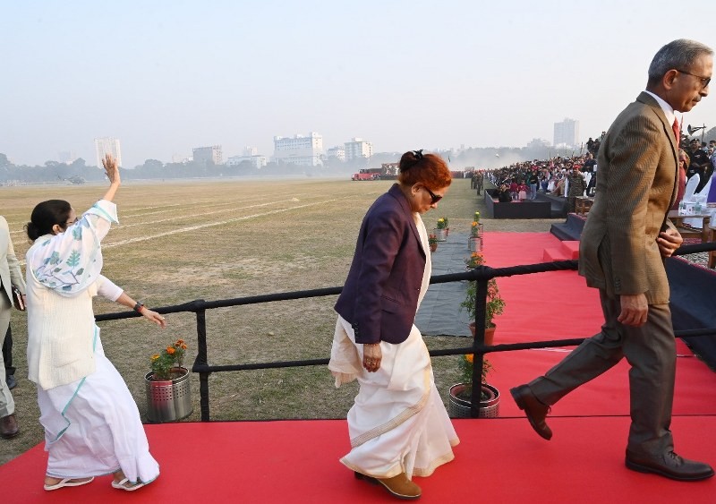 Mamata Banerjee attends Military Tattoo event for first time at Eastern Command in Kolkata