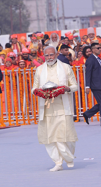 PM Modi reaches Ayodhya to launch Ram Temple