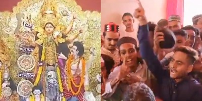 Muslim men threatened to break Durga idol storming into pandal in dispute over music, alleges Kolkata puja club