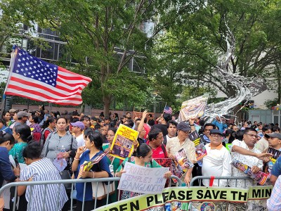 Demonstration held outside UN HQ in New York over targeting of Hindu, other minority members  in Bangladesh