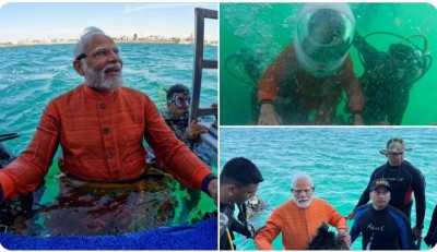 PM Modi goes scuba diving in Arabian Sea, offers underwater prayers at ancient Dwarka city