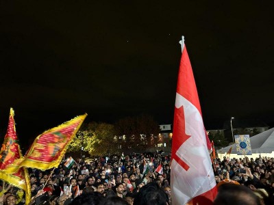 Hindu Canadians protest against attack by pro-Khalistani supporters on Brampton temple