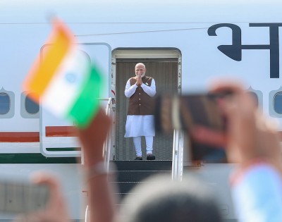 PM Modi arrives in US for Quad summit; Indian diaspora accords warm welcome