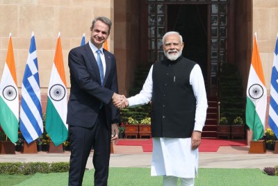 In Images: Narendra Modi, Greek PM Kyriakos Mitsotakis in New Delhi