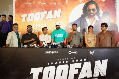 Glimpses from Shakib Khan, Mimi Chakraborty, Nabila starrer Toofan's special screening