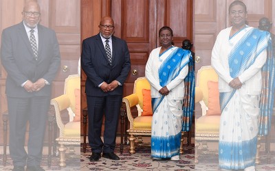 UNGA President Dennis Francis calls on Indian President Droupadi Murmu