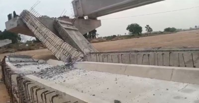 Under construction Telangana bridge collapses as high wind gushes through the area