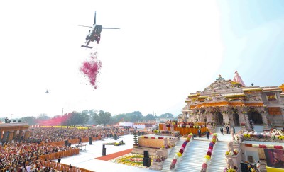 Massive crowd throngs Ayodhya's Ram Temple on first day after doors open for devotees