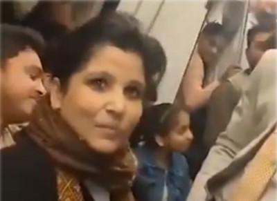 Woman forcefully sits on man's lap inside Delhi Metro after failing to find a seat, video goes viral