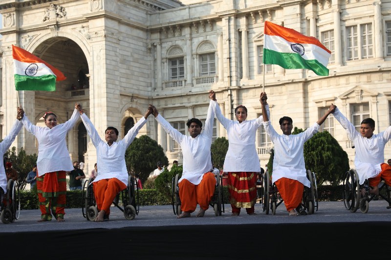 Physically disabled artists perform in front of iconic Victoria Memorial during Ami Arts Festival in Kolkata