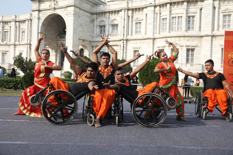 Physically disabled artists perform in front of iconic Victoria Memorial during Ami Arts Festival in Kolkata