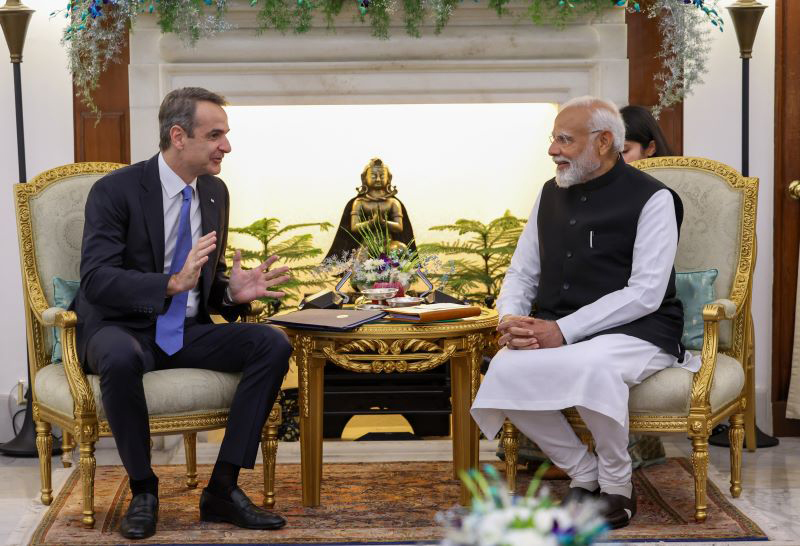 In Images: Narendra Modi, Greek PM Kyriakos Mitsotakis in New Delhi