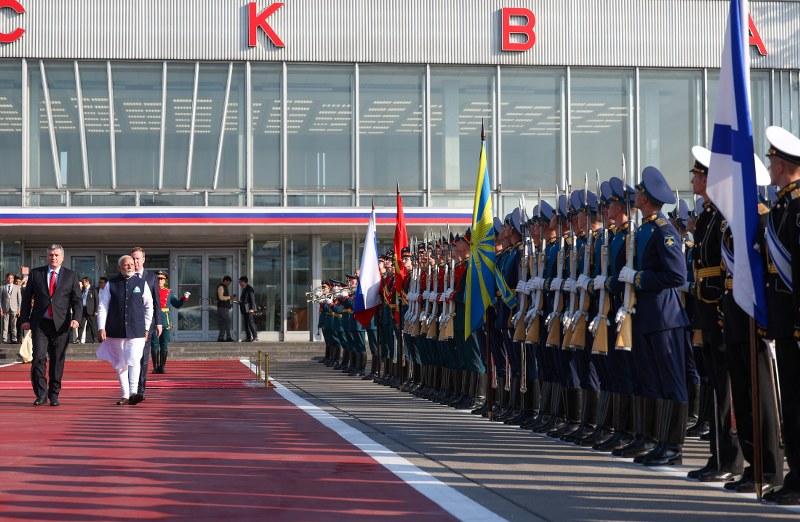 Narendra Modi departs from Russia