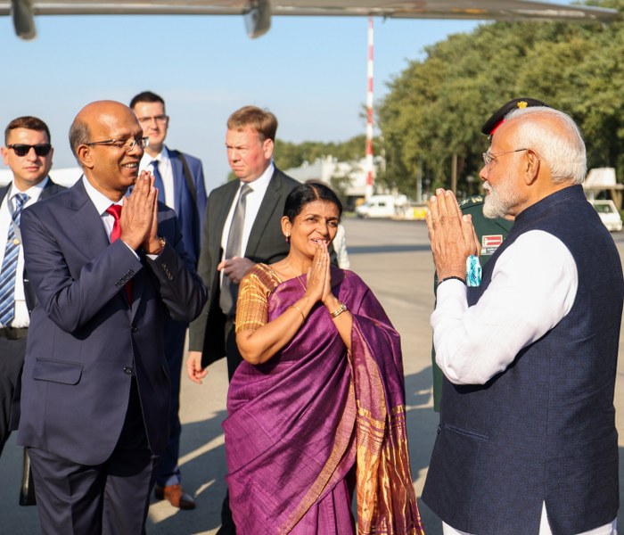 Narendra Modi departs from Russia