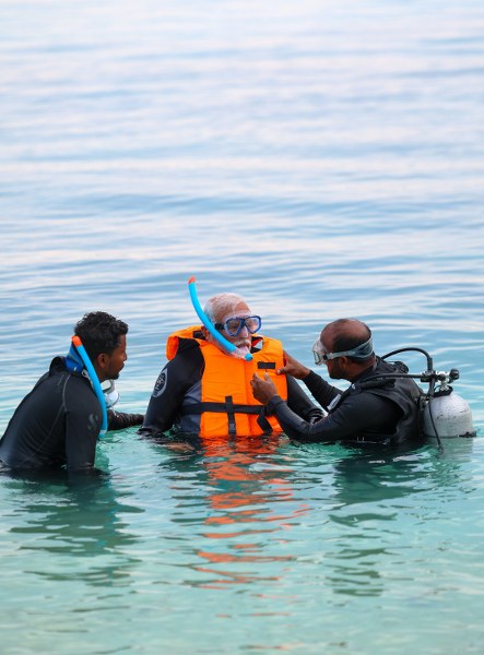 PM Modi goes snorkeling, takes walks at pristine Lakshadweep beach