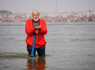 In Images: PM Modi takes holy dip at Maha Kumbh Mela in Prayagraj