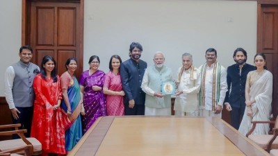 Actor Nagarjuna, family meet PM Modi; present him book on cinema legend Akkineni Nageswara Rao