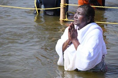 IN IMAGES: President Droupadi Murmu takes holy dip in Maha Kumbh