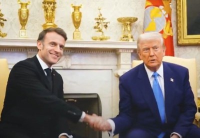 French President Emmanuel Macron meets Donald Trump in Washington DC, says Ukraine war will end soon