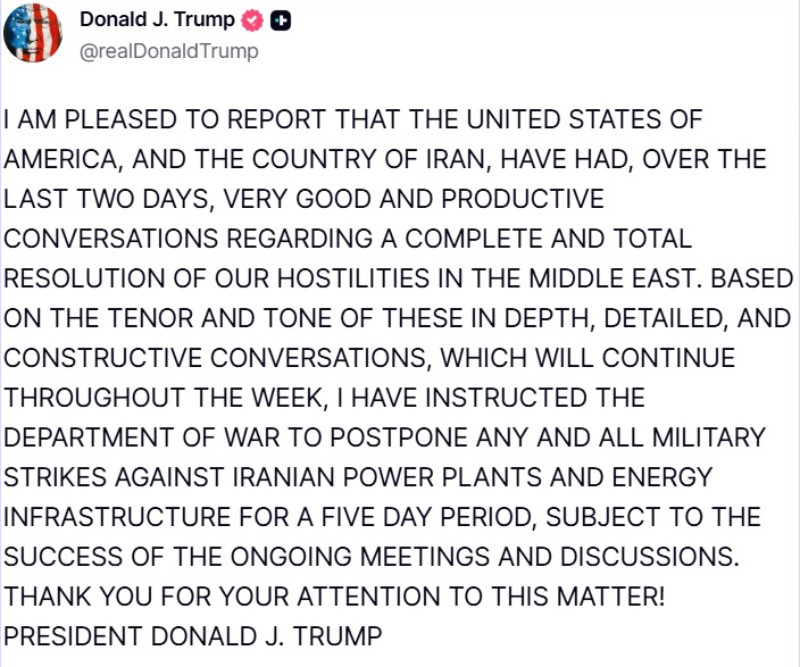 Trump pauses planned Iran strikes after talks, raising hopes of de-escalation in tense West Asia conflict.