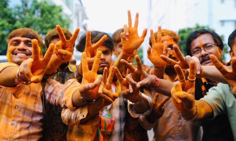 In Images: Supporters celebrate as BJP inches towards majority mark in Bengal