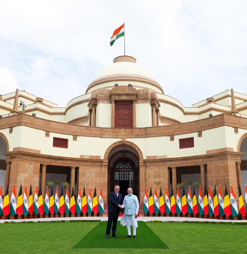 In Images: PM Modi meets Belgian Prime Minister Bart De Wever in New Delhi Caption: