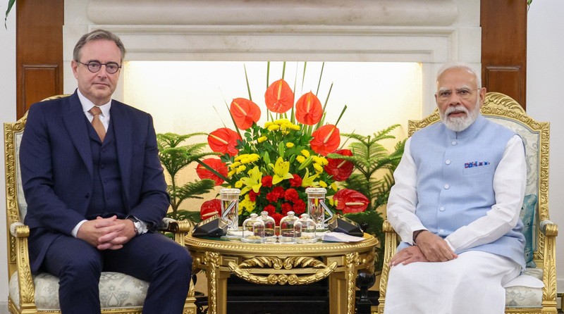 In Images: PM Modi meets Belgian Prime Minister Bart De Wever in New Delhi Caption: