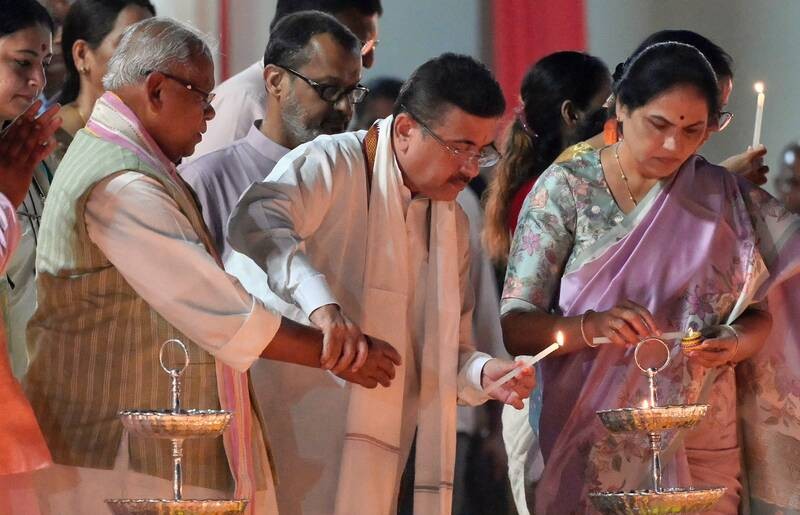 In Images: Kolkata marks PM Modi’s 76th birthday with diya lighting programme