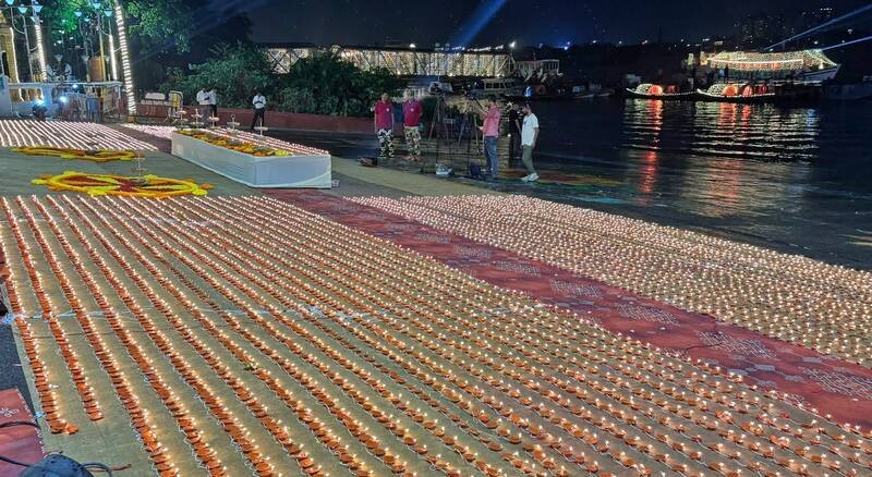 In Images: Kolkata marks PM Modi’s 76th birthday with diya lighting programme