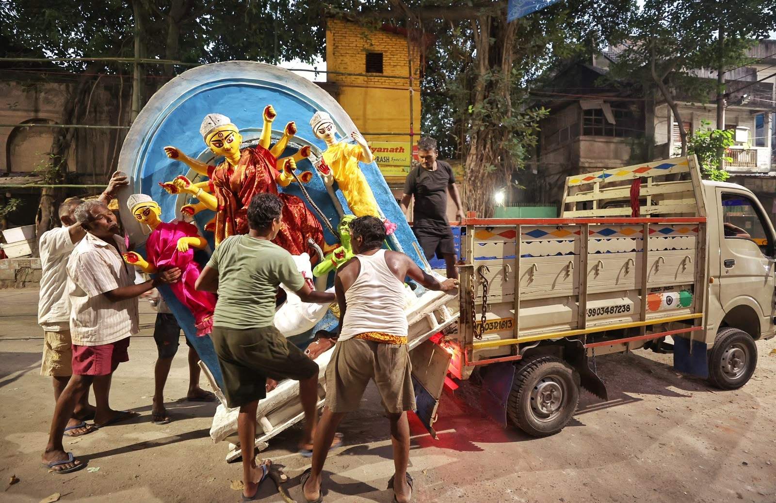 In Images: Durga Puja artisans give final touches to idols as Kolkata gears up for the festivities