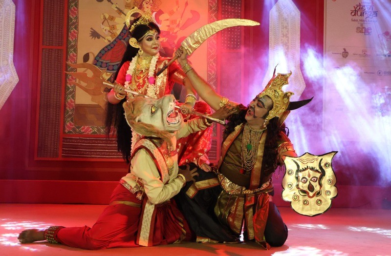 In Images: Kolkata celebrates Durga Puja with traditional dance at Indian Museum pandal