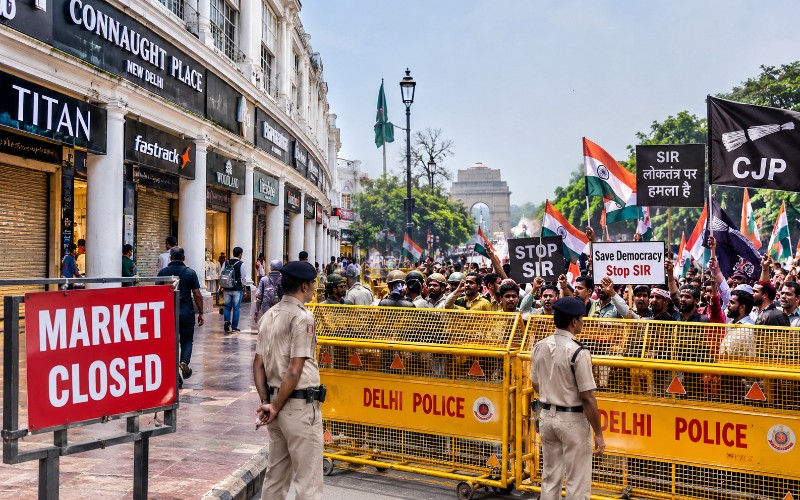 Delhi traders seek urgent intervention as protests and barricades threaten festive sales, customer footfall and business livelihoods.