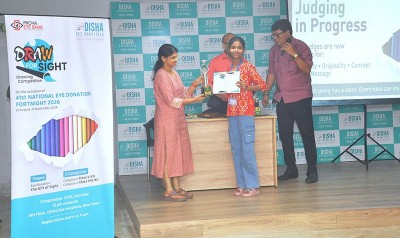Disha Eye Hospitals organises ‘Draw For Sight’ to promote eye donation awareness