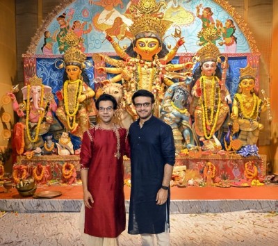 In Images: Rajkummar Rao joins Sourav Ganguly at Kolkata Durga Puja pandal