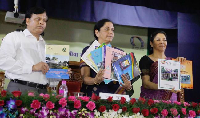 Nirmala Sitharaman addressing a gathering at BHU