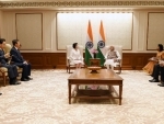 PM Modi meets the First Lady of the Republic of Korea, Kim Jung-Sook, in New Delhi 