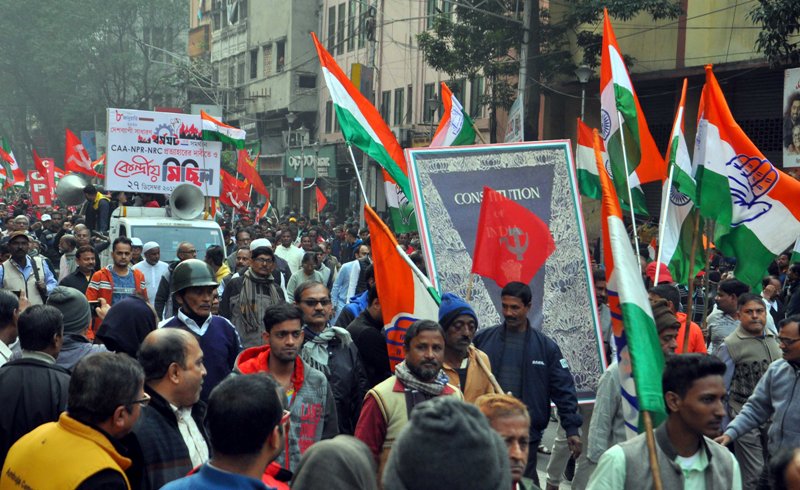 Left, Congress jointly hold protest rally against CAA-NRC-NPR in Kolkata