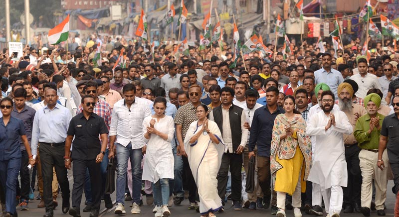 Kolkata: Mamata Banerjee participates in another protest march against CAA