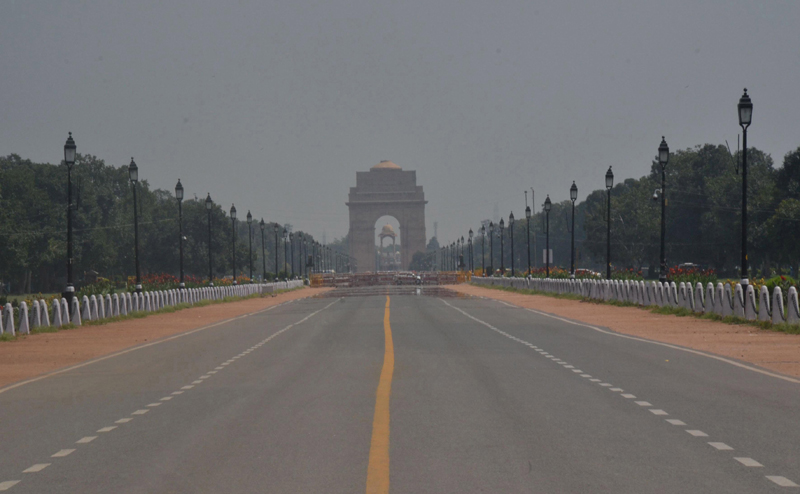 Rajpath barricaded near India Gate amid Covid19 pandemic in New Delhi